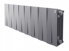 Биметаллический радиатор отопления Royal Thermo PianoForte 300 16 секций Silver Satin