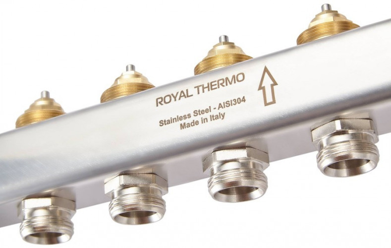 Для отопления Royal Thermo 1" ВР-3/4" НР, 12 выходов, нерж. (RTE 51.112)