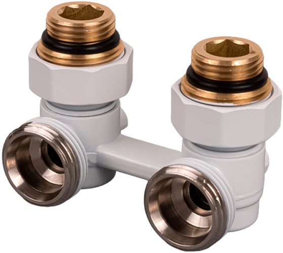 Узлы нижнего подключения Royal Thermo угловой 1/2"х3/4" EK (белый)